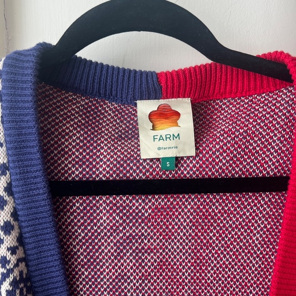 Farm Rio Garden Belted Cardigan Small Red & Blue - Picture 5 of 7